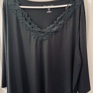 Roaman's Women's Blouse- Black 2x